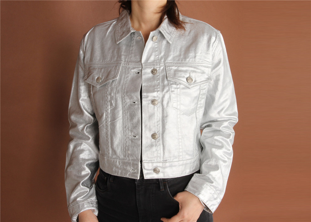 Ladies Denim Jacket, Women's denim jacket , shinny fabric, cheap price