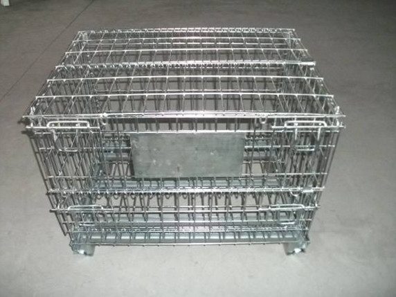 Professional Mesh Storage Cage , Wire Mesh Pallet Cages Hot - Dip Galvanized Finish