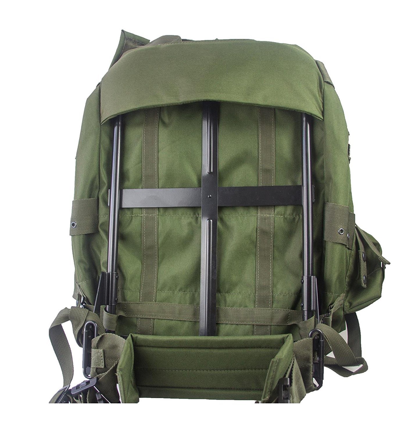 Aluminum Frame 50L Green Backpack for Outdoor Sports and Exploration