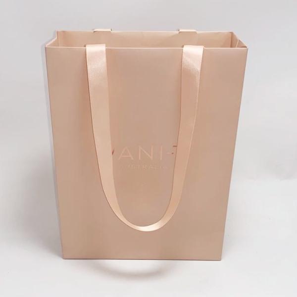 Cheap Folding Jewelry Pouch Bags Custom Printed Kraft Paper Bags Full Color Printing for sale