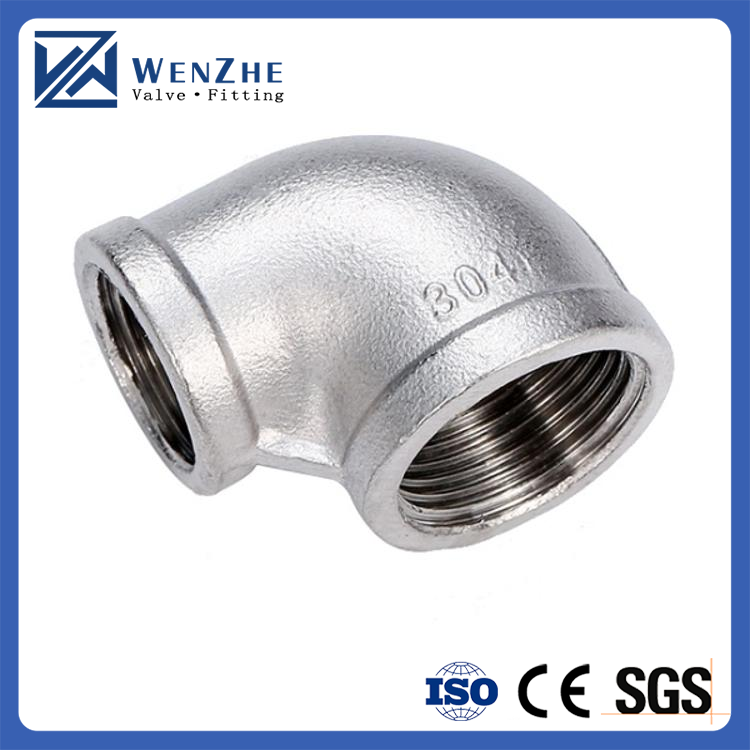 Sanitary Stainless Steel 90 Degree Inner Wire Female Reducing Elbow for Silver Casting
