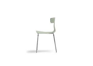 Quality Nordic Green Stackable Metal Dining Chair Curved Backrest wholesale