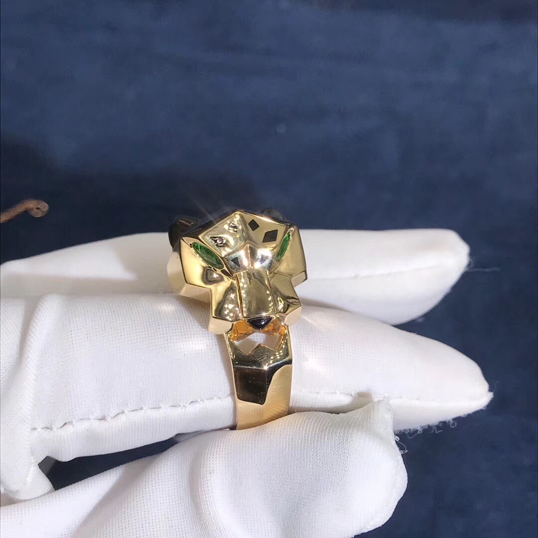 Fine Jewelry Highend Custom Jewelry 18k Pure Gold Car Tier PanthèRe De Car Tier Ring