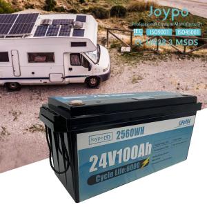 Quality 6000 Cycles Rechargeable RV Lithium Battery Pack 24V 100Ah 200Ah wholesale