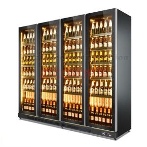 Quality Width 2240mm Beverage Display Refrigerator 4 Door Beer Cooler With Warm LED wholesale