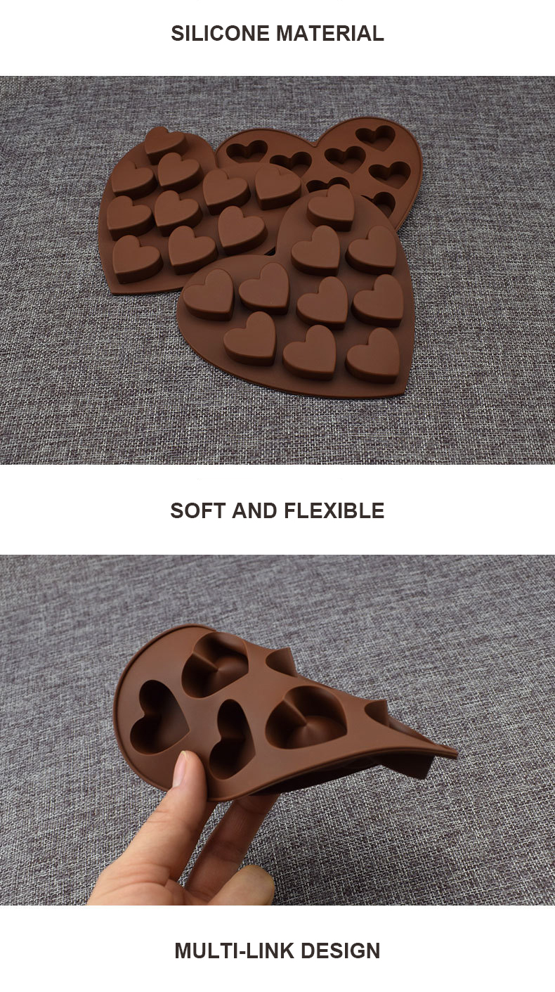 Multi Shaped 128g 10 Cavities Silicone Chocolate Molds