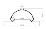 Semicircle LED Drywall Aluminium Profiles Gypsum 133*51mm ROHS Certified