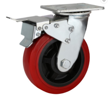 Heavy Duty Red Polyurethane Caster