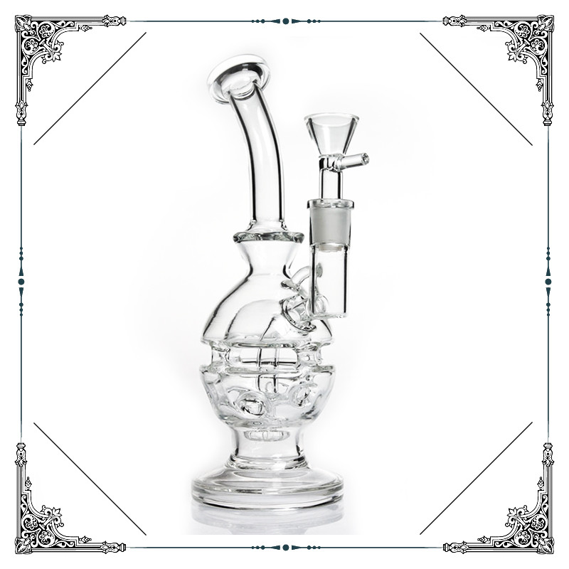 Smaller Fab Egg Glass Recycler Bong Glass Smoking Pipes With Honeycomb Perc Hookah