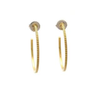 Quality Contemporary 925 Sterling Silver 18K Gold Hoop Earrings With Customer's Logo 30*30mm wholesale