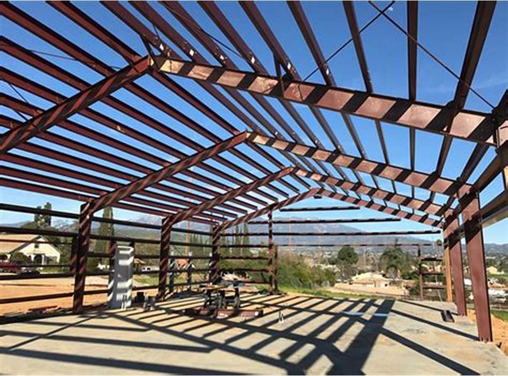 S355 Light Steel Structure Warehouse Building With Grey Color Paint