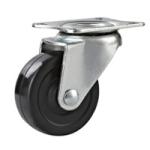 light duty 2.5" swivel industry rubber caster, 2" rubber caster, black rubber