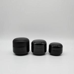 Quality 15ml 30ml 50ml Lady cream black jar serise empty cosmetic glass bottles wholesale