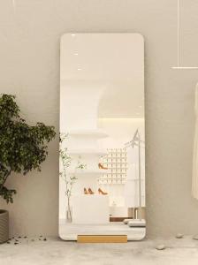 Quality Barber Hair Salon Black And Gold Large Floor Upright Mirror For Salon Station wholesale