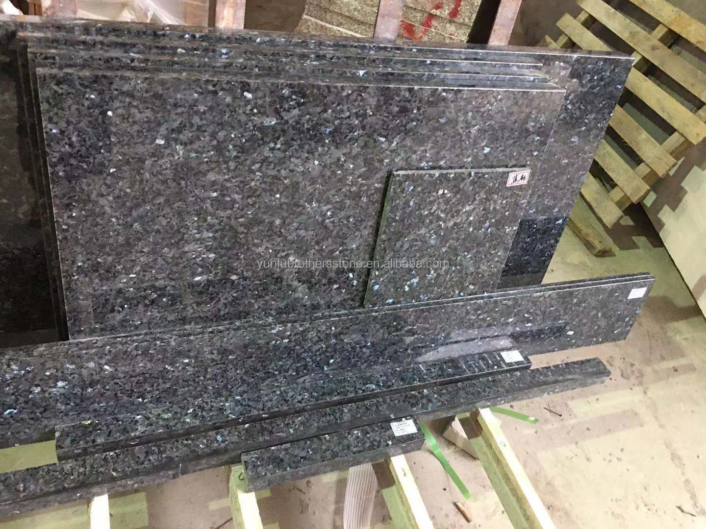 Modern Blue Granite Stone Slabs Prices for Natural Blue Pearl Countertop Renovation