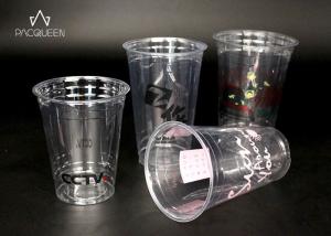 Quality Iced Drinks Disposable Plastic Cups , Biodegradable Plastic Cups Logo Printing wholesale