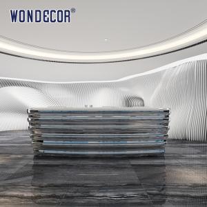 Quality Silvery Luxury Reception Desk Commercial Modern Reception Counter wholesale