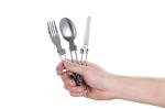 Outdoor folding picnic tablewares stainless steel 9.5 cm logo customized