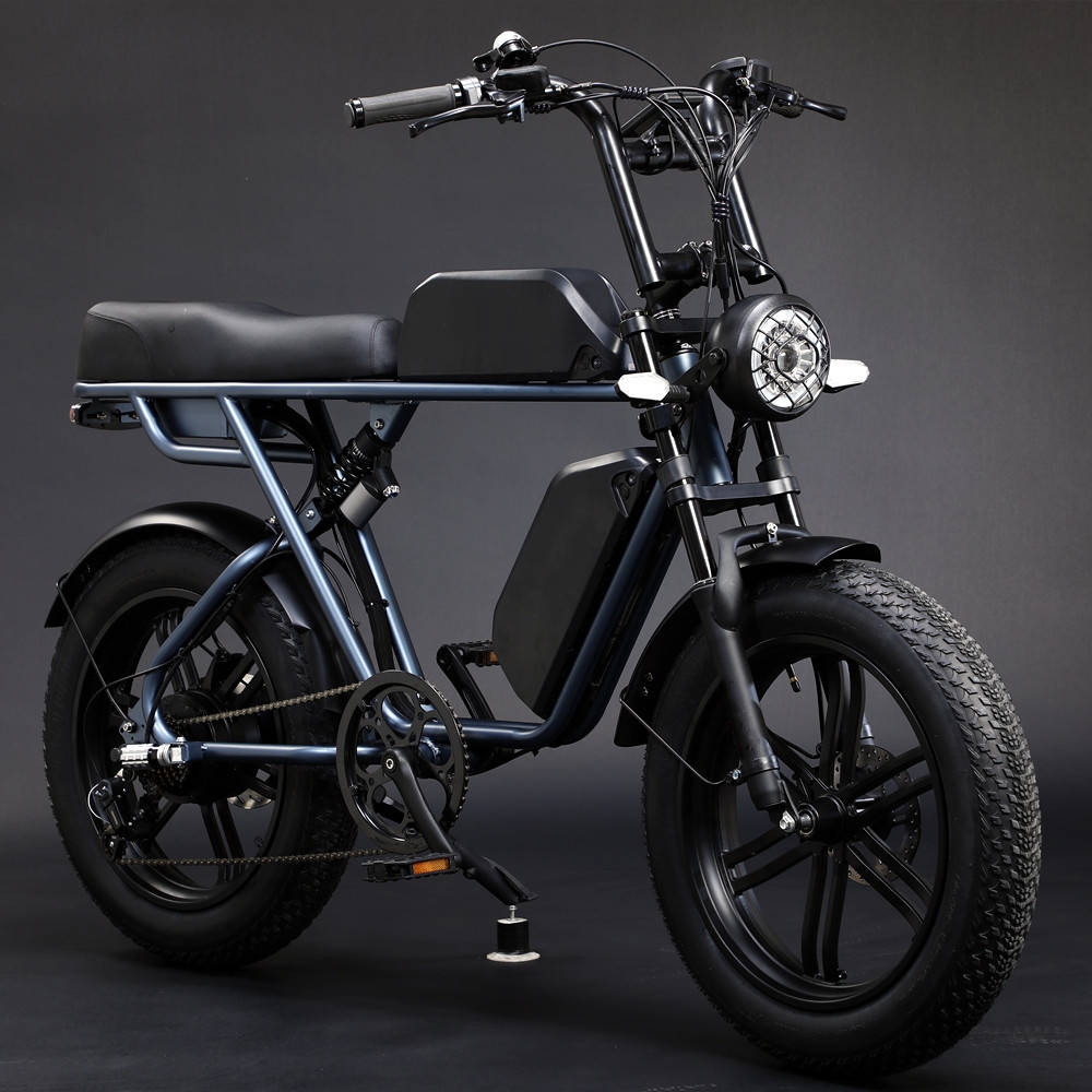 Dual 48V 15Ah Battery Electric Fat Tire Bike / Full Suspension Fat Tire Ebike For Adults