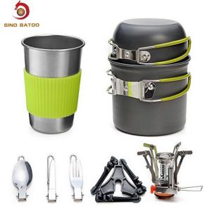Quality FDA Camping Cookware Stove Carabiner Canister Stand Tripod Stainless Steel Cup wholesale