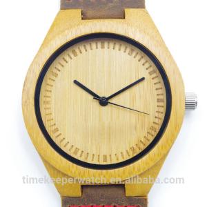 Quality carbonized bamboo watches with genuine leather ,oem watches wholesale