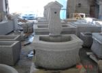 Pedestal Granite Water Fountain , Decorative Garden Stones Customized Dimension