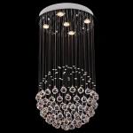Modern K9 Large LED SphericLiving Room Crystal Chandeliers Round Large