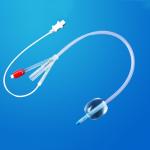 Temperature Sensor 3 Way Silicone 20 22Fr Medical Foley Catheter With Balloon