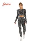 Seamless Clothing Camo Printed Women Activewear Sets 3 Pieces