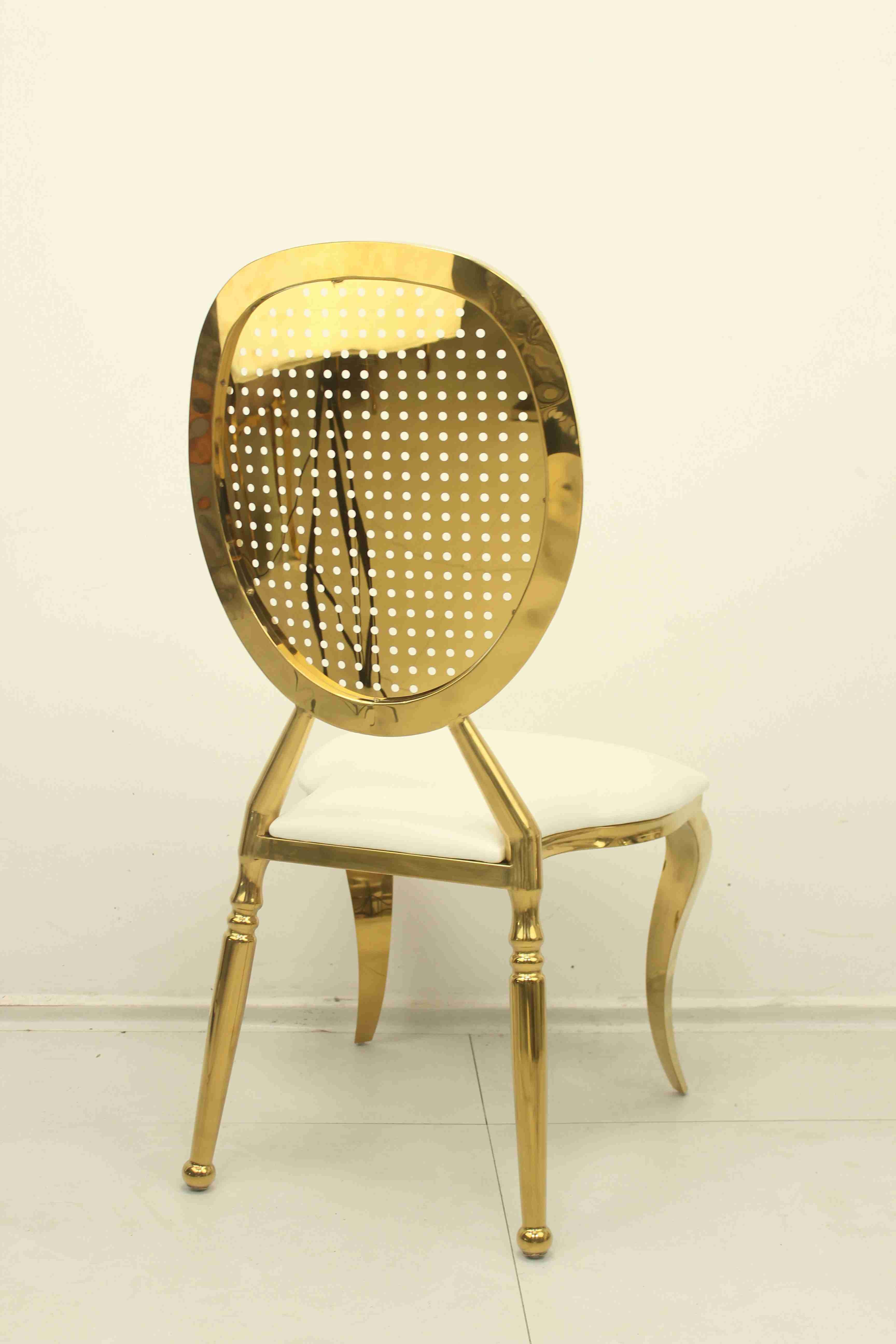 Luxury Golden Stainless Steel Frame Guest Chair Throne Hotel Dining Fabric Wedding Chair