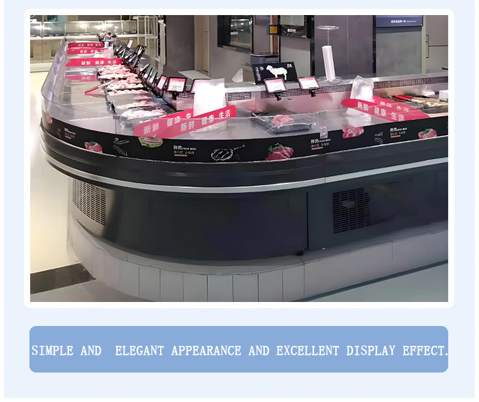 Single Temperature Meat Display Freezer 1875mm Length Electric Food Cooler Counter Case