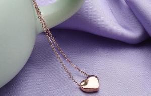 Quality Stainless Steel Necklace Pink Gold 18K Rose Golden Fashion Necklace wholesale