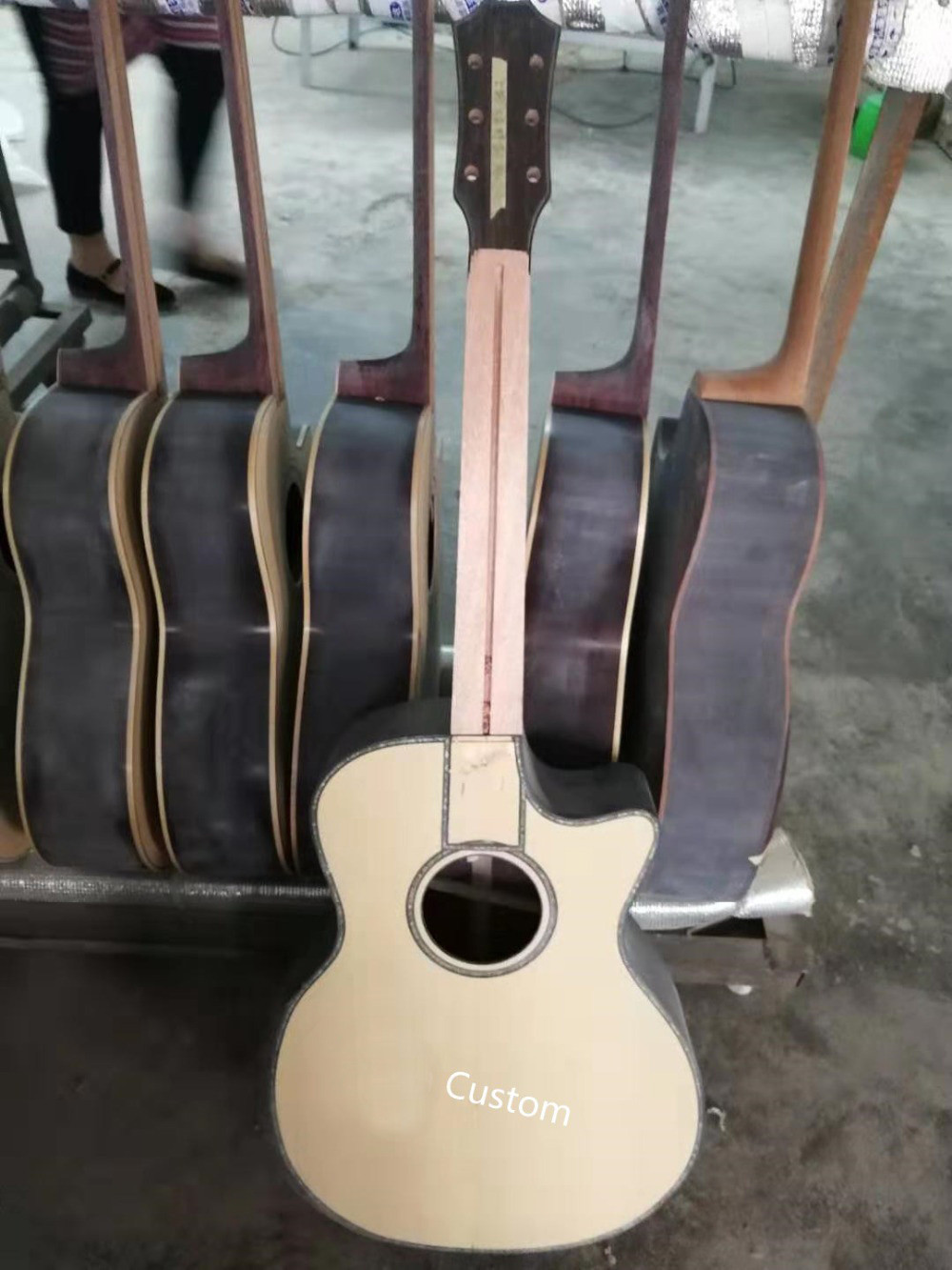 AAA all solid wood custom guitar handmade GRAND cutaway professional acoustic electric guitar