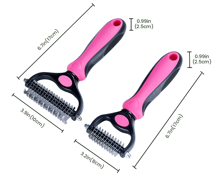 Pet Grooming Comb Portable Double Side SheddingSelf Cleaning Slicker Cat Reusable Dog