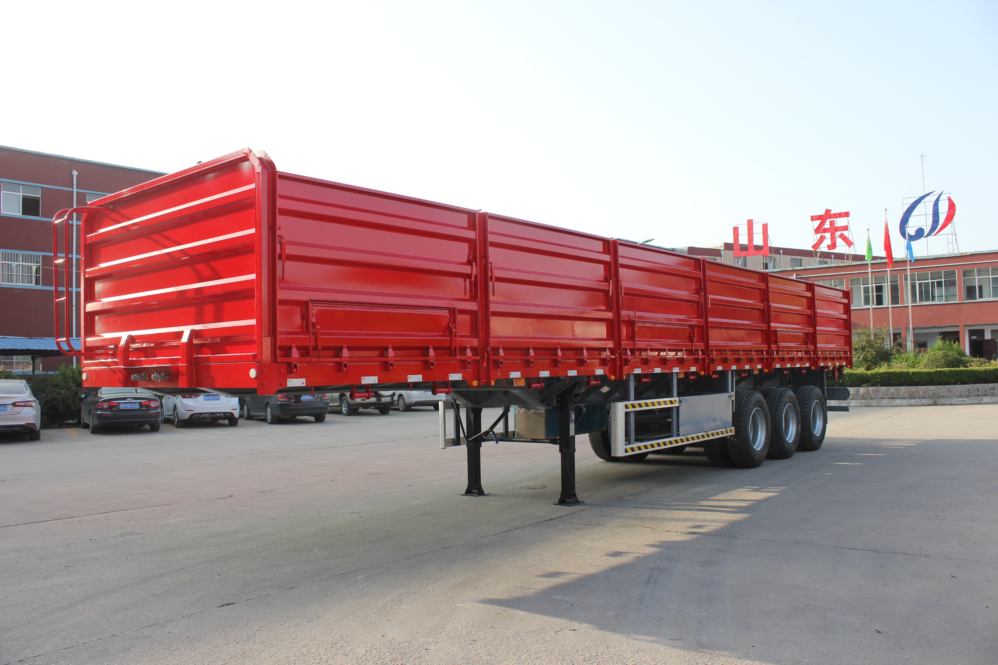 Steel High Bed Semi-trailer Truck 3 axles 60Ton cargo carrier truck trailers with good