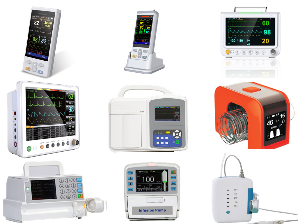 4 Inch TFT ECG Handheld Portable Patient Monitors 3/5 Leads PC200