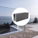 Aluminum Alloy U Channel Frameless Glass Railing System With LED Light At Ningbo