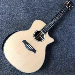 Quality Ebony Fingerboard 41 Inch Acoustic Electric Guitar with Arm Rest Real Abalone AAAA Solid Spruce Top Cutaway Acoustic Gui wholesale