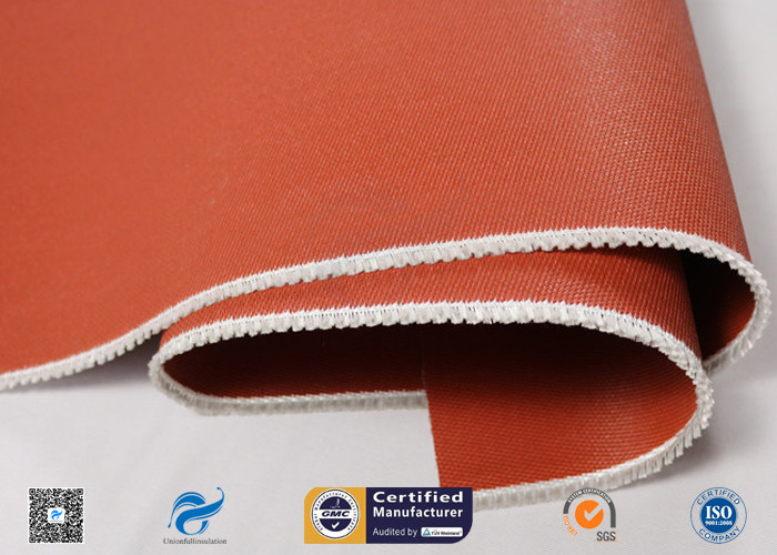E Glass Fiberglass Fabric Coated With Red Silicone High Temperature Resistance