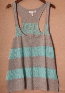 Quality Ladies Striped Sweater Utility Gilet Vest 55% Ramie 45% Cotton wholesale