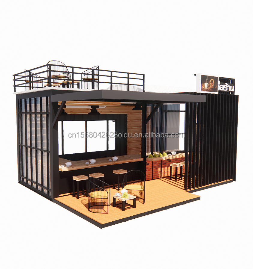 Aluminum Alloy Windows Prefabricated Shipping Mobile Coffee Shop Container Bar Shops for Customizable Layout