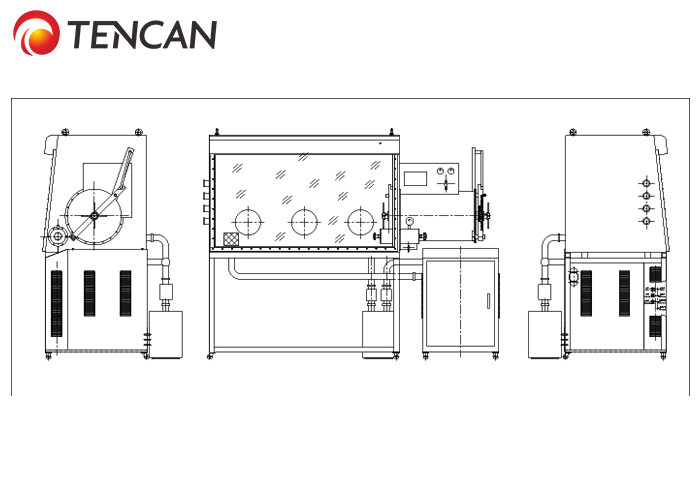 3kpa Single Side Inert Glove Box With Water And Oxygen Removal