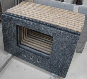 Quality Blue Pearl Solid Granite Worktops Apartment / Hotel Renovation Suit wholesale