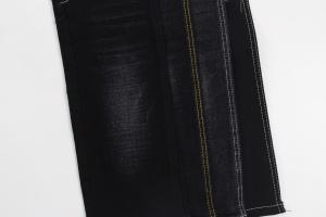 Quality 12 Oz Black And Black Backside Crosshatch Slub Denim Jeans Fabric wholesale