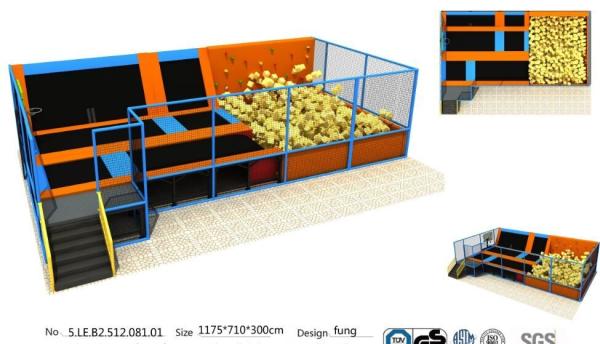 83M2 Chinese Amusement Trampoline/Kids and Adults Trampoline Bungee Park /