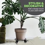 Sturdy Rolling Plant Stand Heavy-Duty Wrought Iron Plant Dolly for Floor