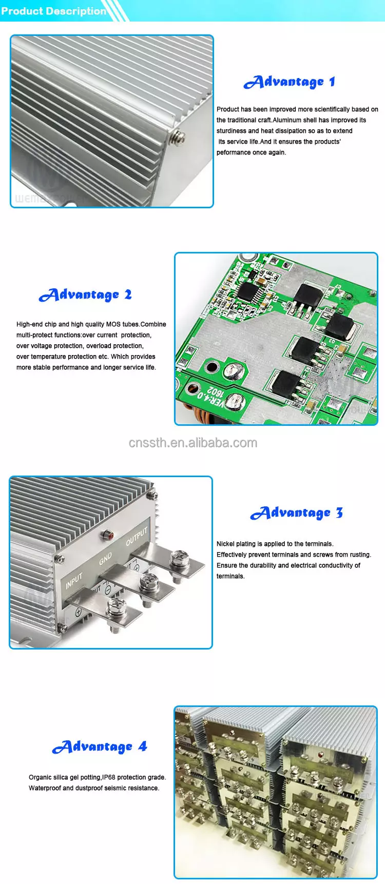 2400W 24V To 12V 200A DC-DC Converter Step Down Buck For Industrial