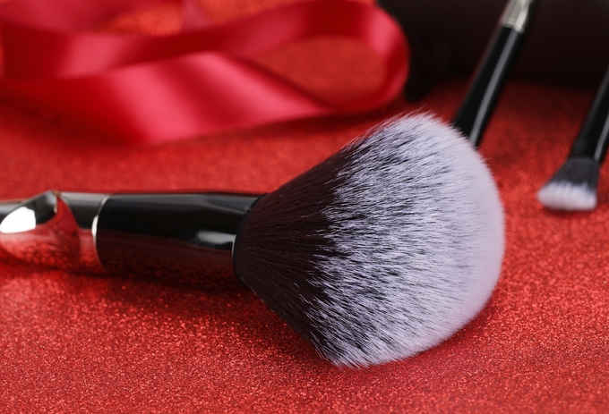 PBT hair X Shape 5pcs Makeup Brush Set With Cosmetic Case Beauty Makeup Tools