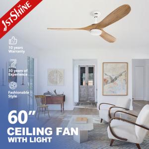 Quality 60 Inch Ceiling Fan With Wooden Blade And Dimmable Light Bldc Motor Energy Saving wholesale