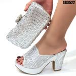 Turkey or Dubai Ladies Hand Bags and Shoes Set in Italian Leather with 9.5CM